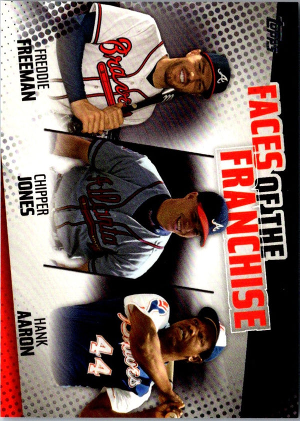 2019 Topps Faces of the Franchise Black Hank Aaron/Chipper Jones/Freddie Freeman #FOF-3 020/299