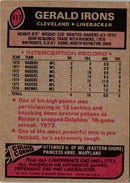 1977 Topps Gerald Irons