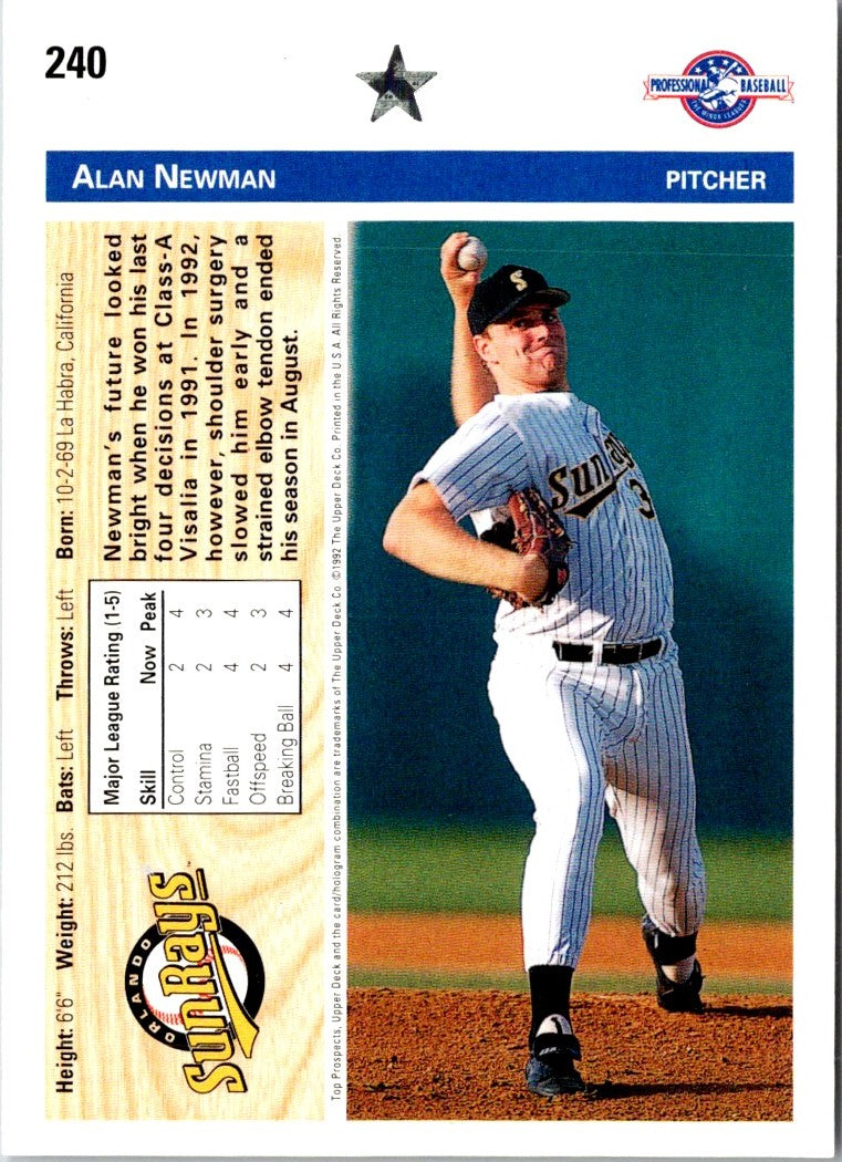 1992 Upper Deck Minors Alan Newman