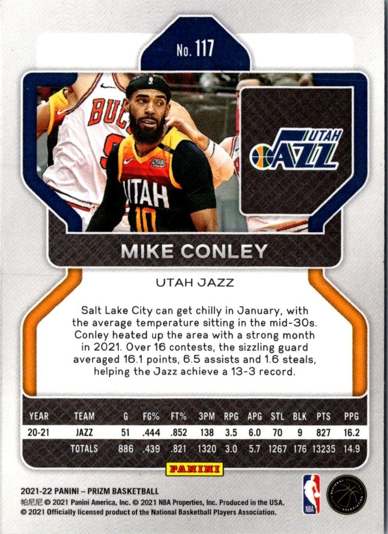 2021 Panini Prizm Blue Mike Conley