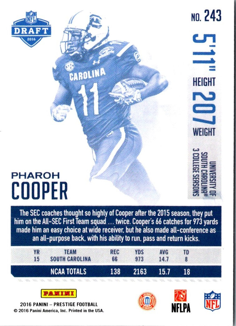 2016 Panini Prestige Xtra Points - Blue Pharoh Cooper