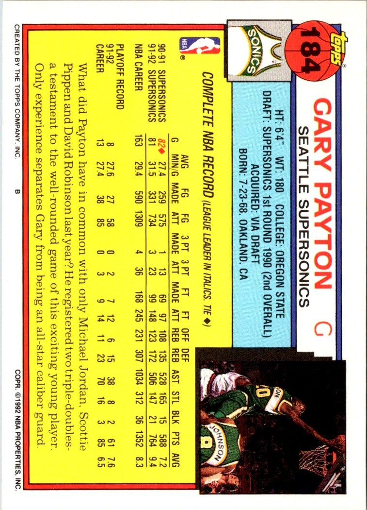 1992 Topps Gary Payton