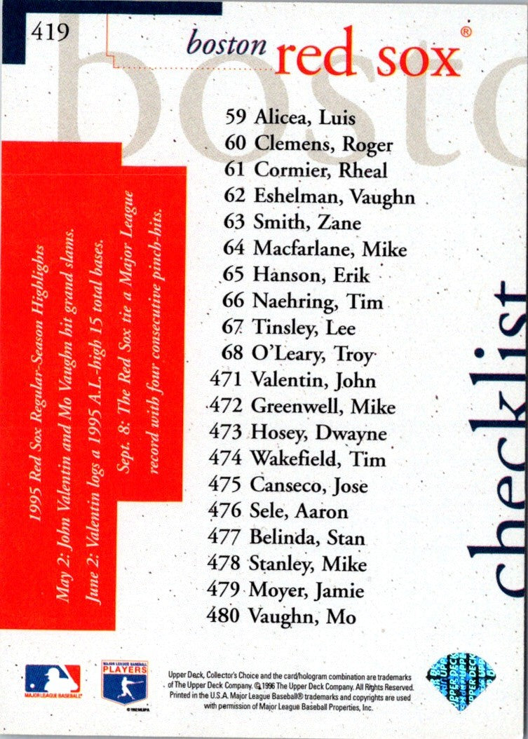 1996 Collector's Choice Roger Clemens