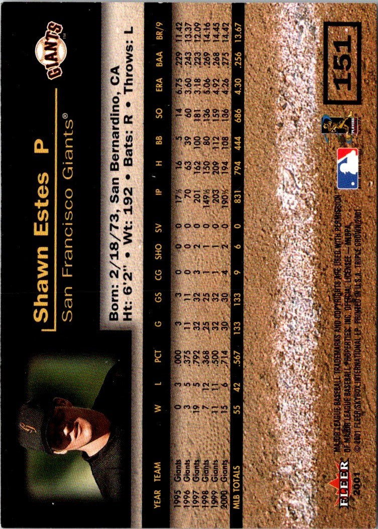 2001 Fleer Triple Crown Shawn Estes