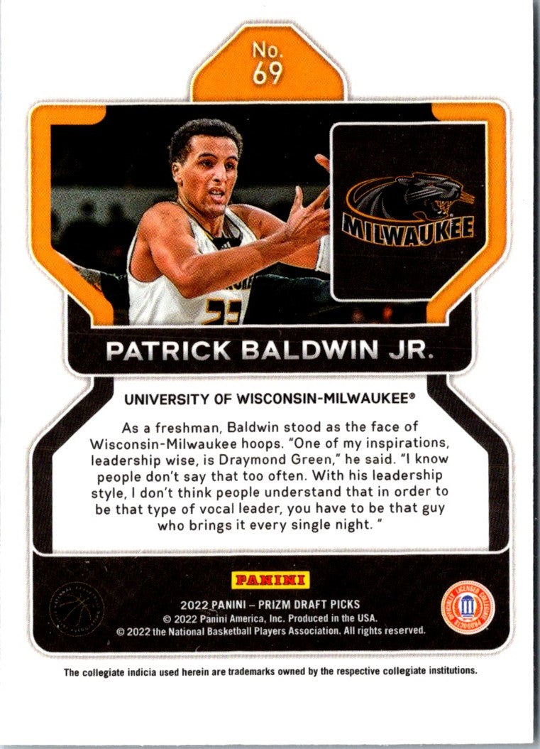 2022 Panini Prizm Draft Picks Patrick Baldwin Jr.