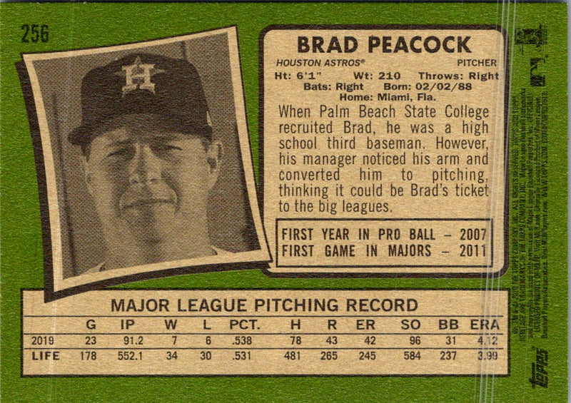 2020 Topps Heritage Brad Peacock