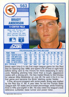 1989 Score Brady Anderson #563 Rookie