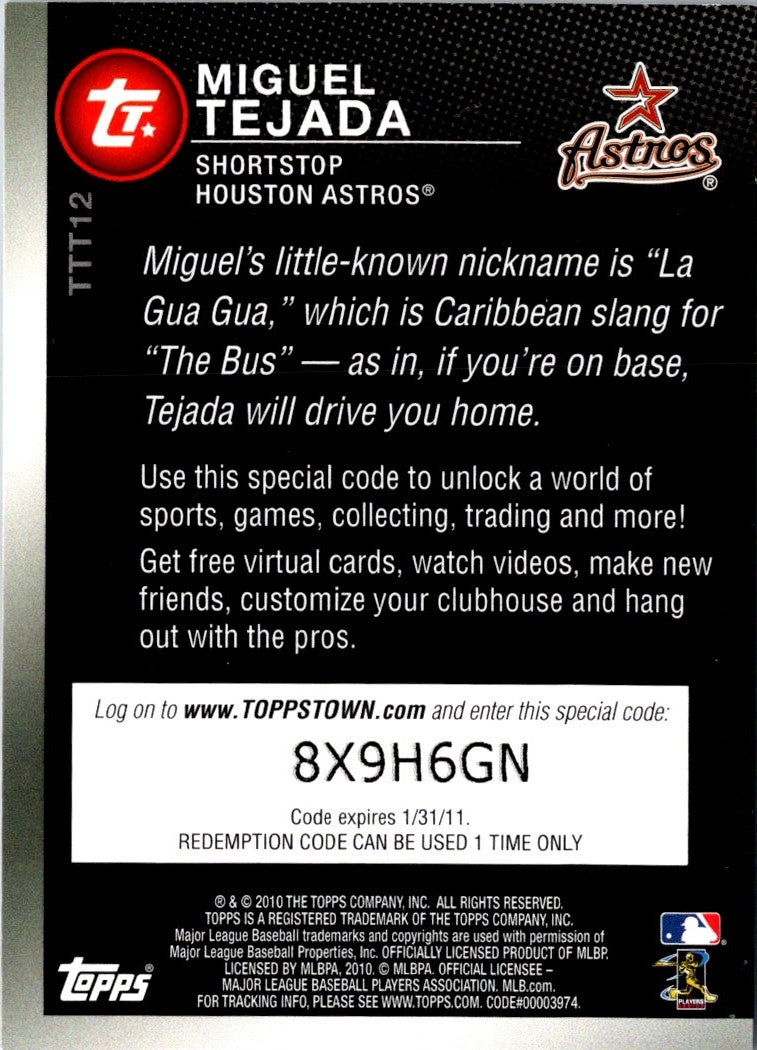 2010 Topps Ticket to Town Miguel Tejada