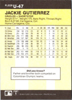 1986 Fleer Update Jackie Gutierrez #U-47