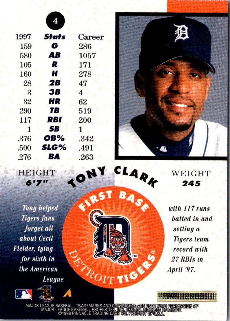 1998 Pinnacle Certified Mirror Blue Test Issue Jose Cruz Jr.