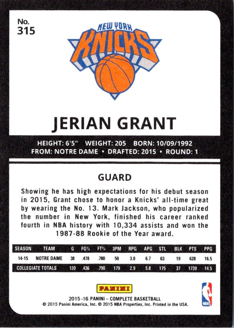 2015 Panini Complete Jerian Grant