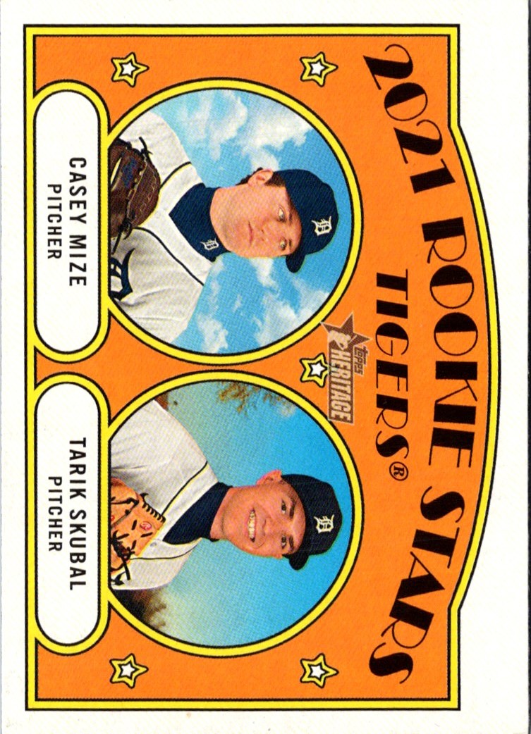 2021 Topps Heritage 2021 Rookie Stars - Tigers - Casey Mize/Tarik Skubal PR50