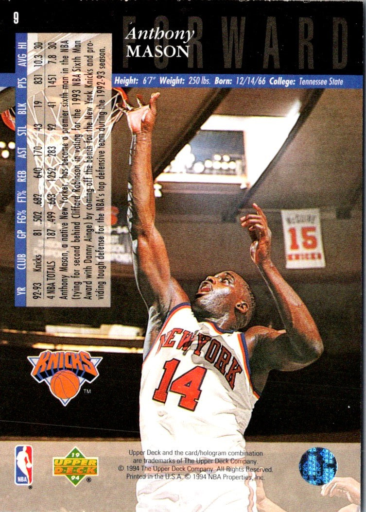 1994 Upper Deck Anthony Mason