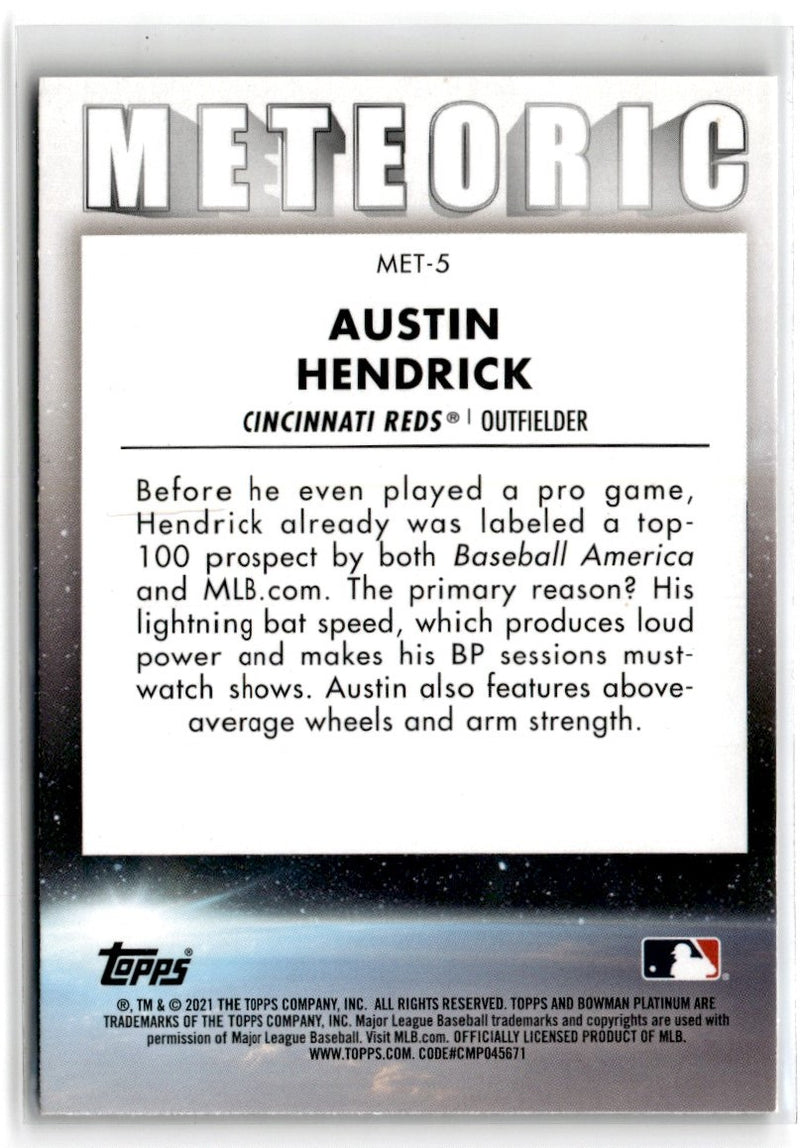 2021 Bowman Platinum Meteoric Austin Hendrick