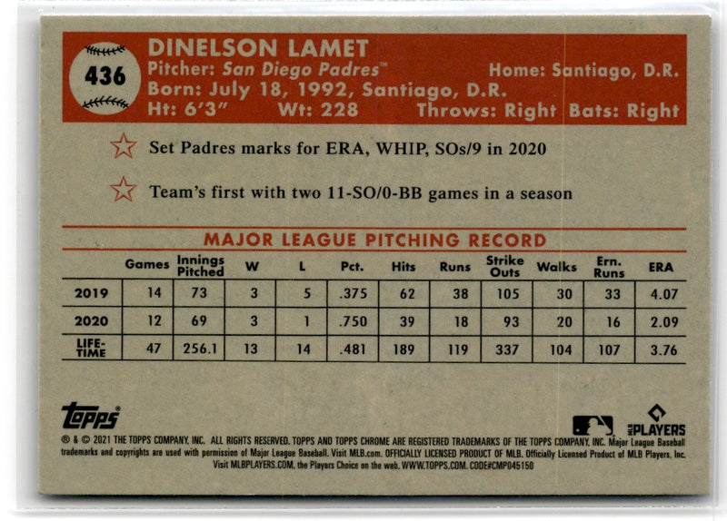 2021 Topps Chrome Platinum Anniversary Dinelson Lamet