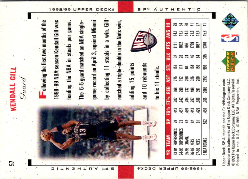 1998 SP Authentic Kendall Gill