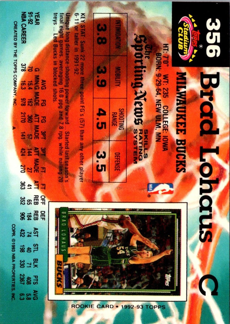 1992 Stadium Club Brad Lohaus