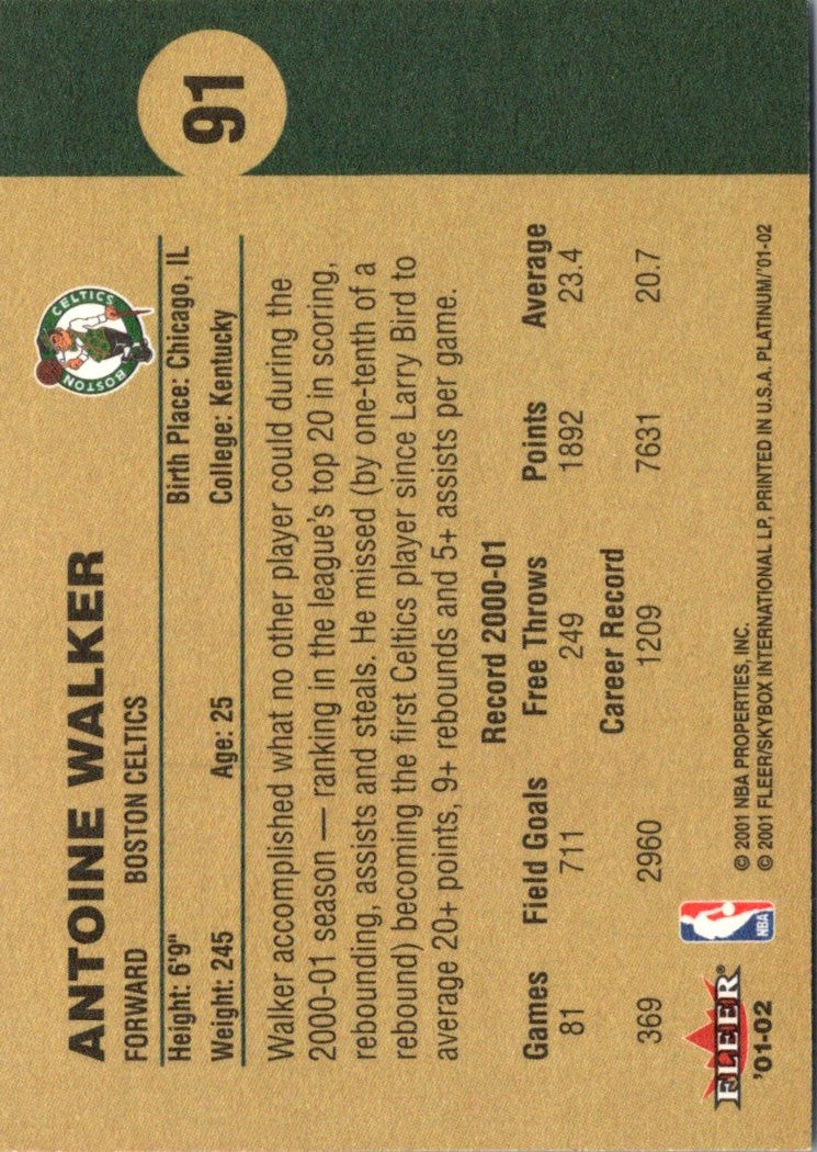 2001 Fleer Platinum Antoine Walker