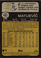 2022 Topps Blue Matt Brash #561