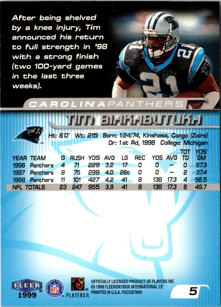 1999 Fleer Focus Tim Biakabutuka