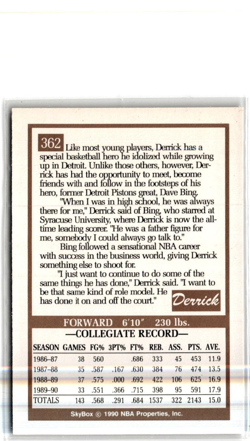 1990 SkyBox Derrick Coleman
