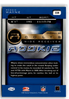 2001 Quantum Leaf Reggie Wayne #228 Rookie