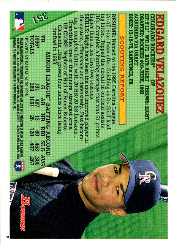 1996 Bowman Edgard Velazquez