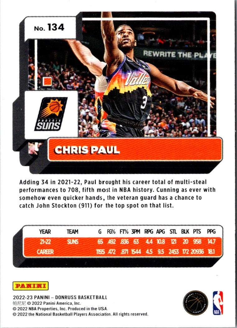 2022 Donruss Holo Laser Red/Gold Chris Paul