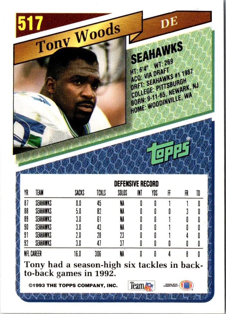 1993 Topps Tony Woods