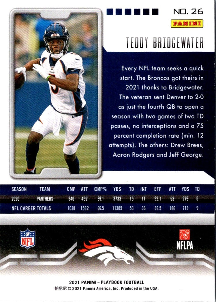 2021 Panini Playbook Teddy Bridgewater