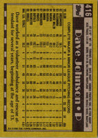 1990 Topps Dave Johnson #416 Rookie