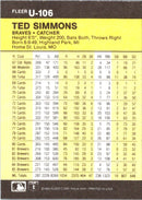 1986 Fleer Update Ted Simmons