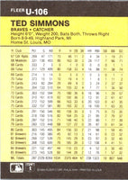 1986 Fleer Update Ted Simmons #U-106