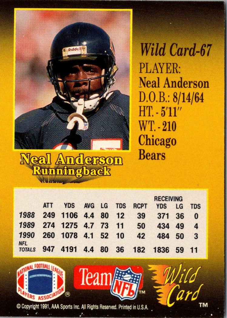 1991 Wild Card Neal Anderson