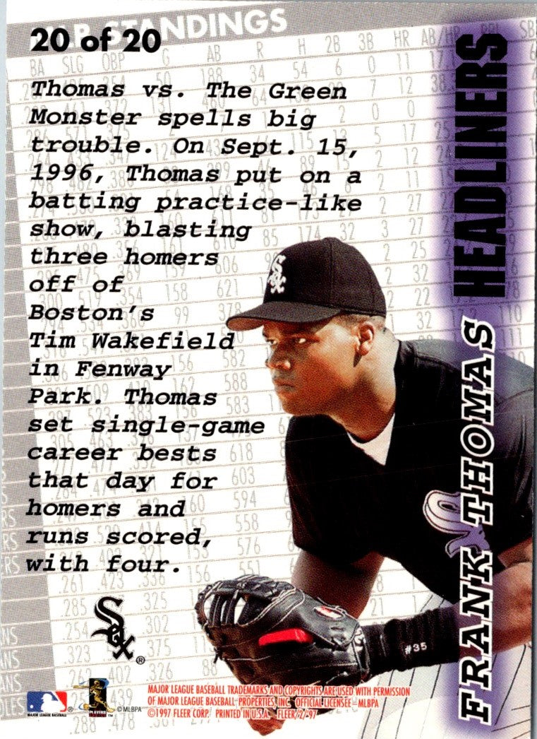 1997 Fleer Headliners Frank Thomas