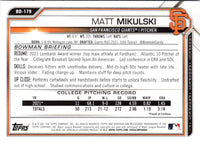 2021 Bowman Draft Matt Mikulski #BD-179