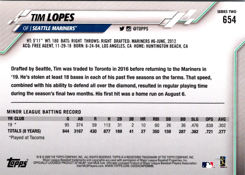 2020 Topps Tim Lopes