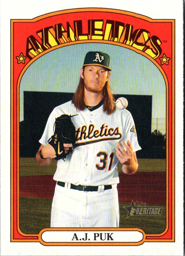 2021 Topps Heritage Red A.J. Puk