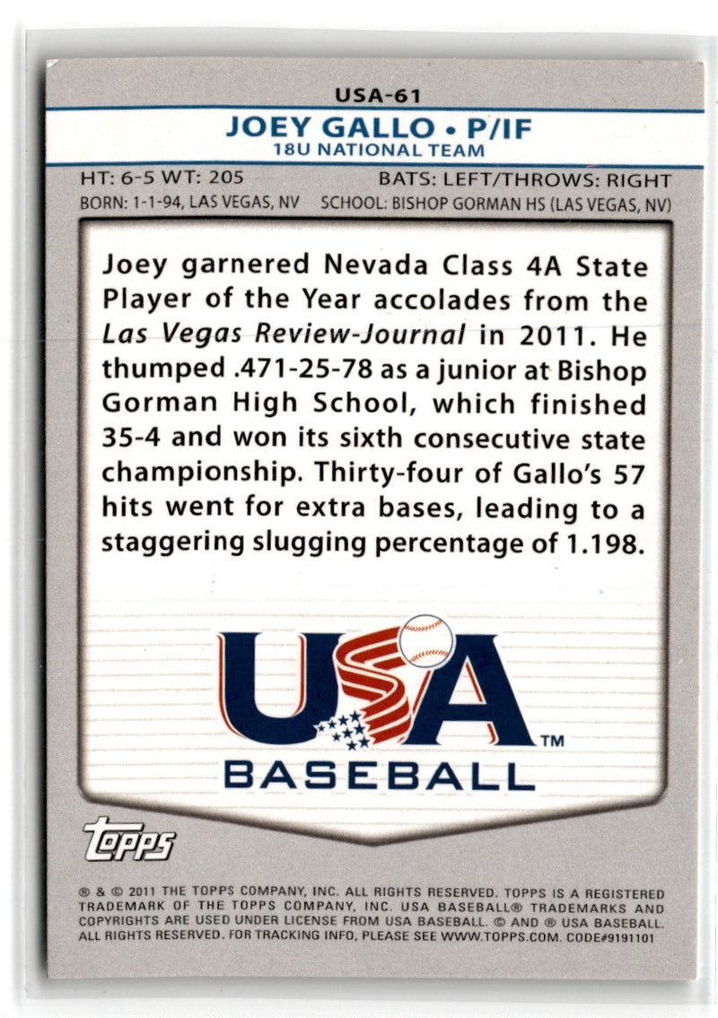 2011 Topps USA Baseball Joey Gallo