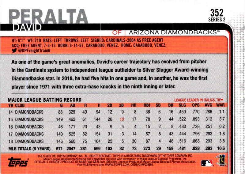 2019 Topps David Peralta