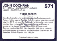 1989 Collegiate Collection Auburn Coke 580 John Cochran #571