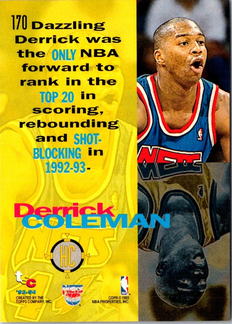 1993 Stadium Club Derrick Coleman