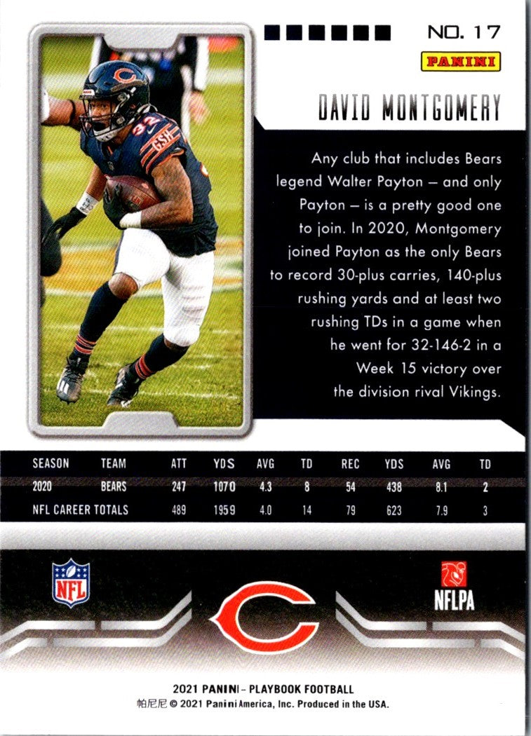 2021 Panini Playbook David Montgomery