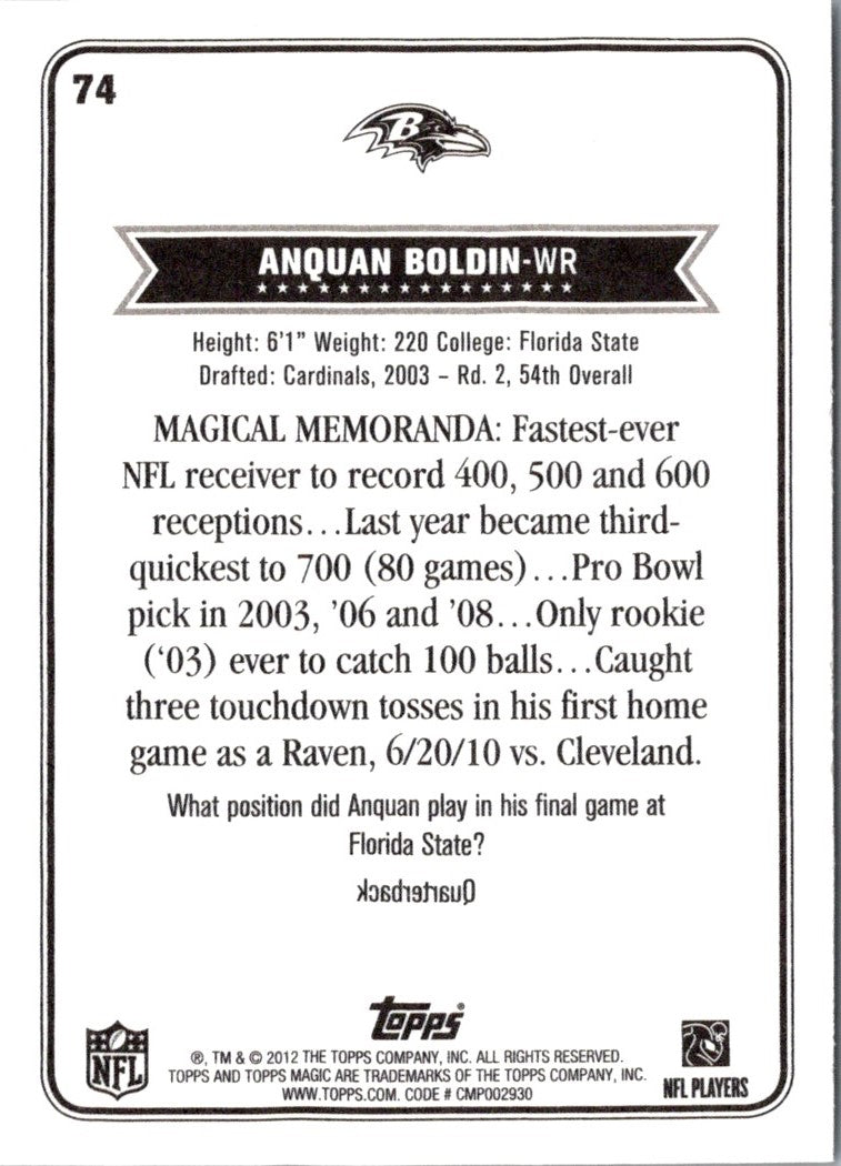 2012 Topps Magic Anquan Boldin