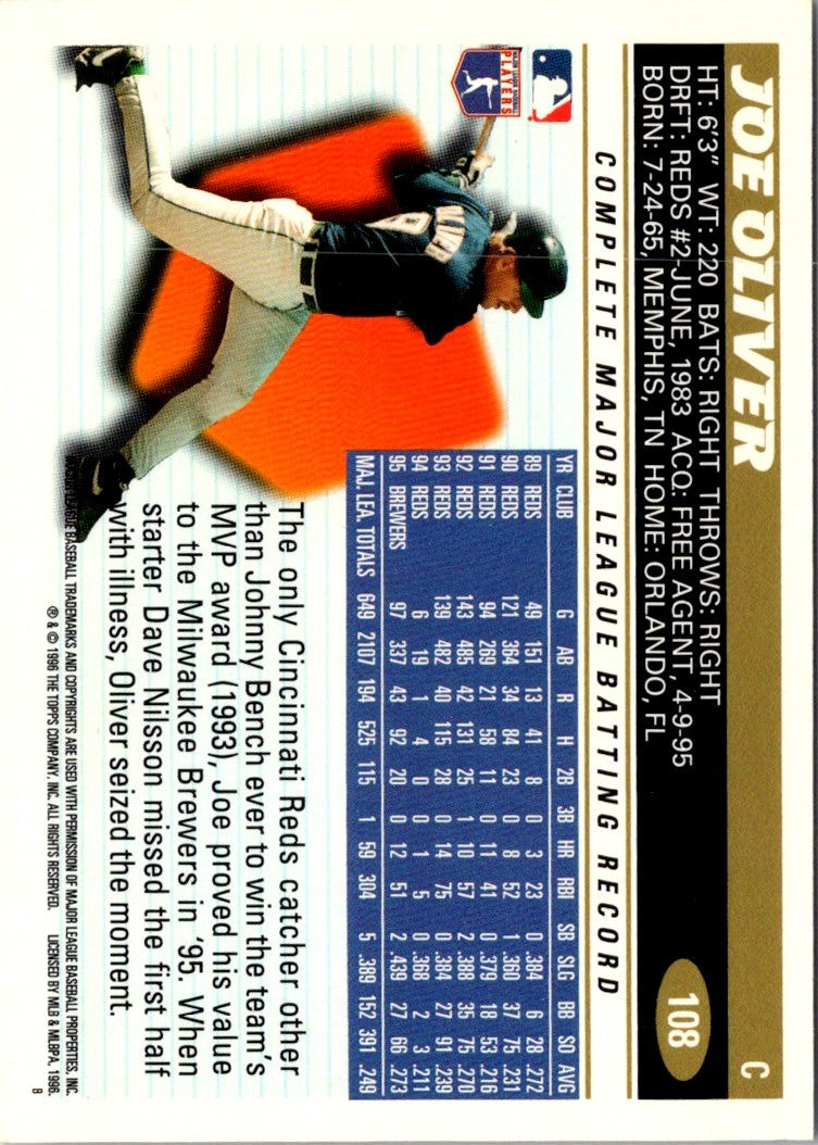 1996 Topps Joe Oliver