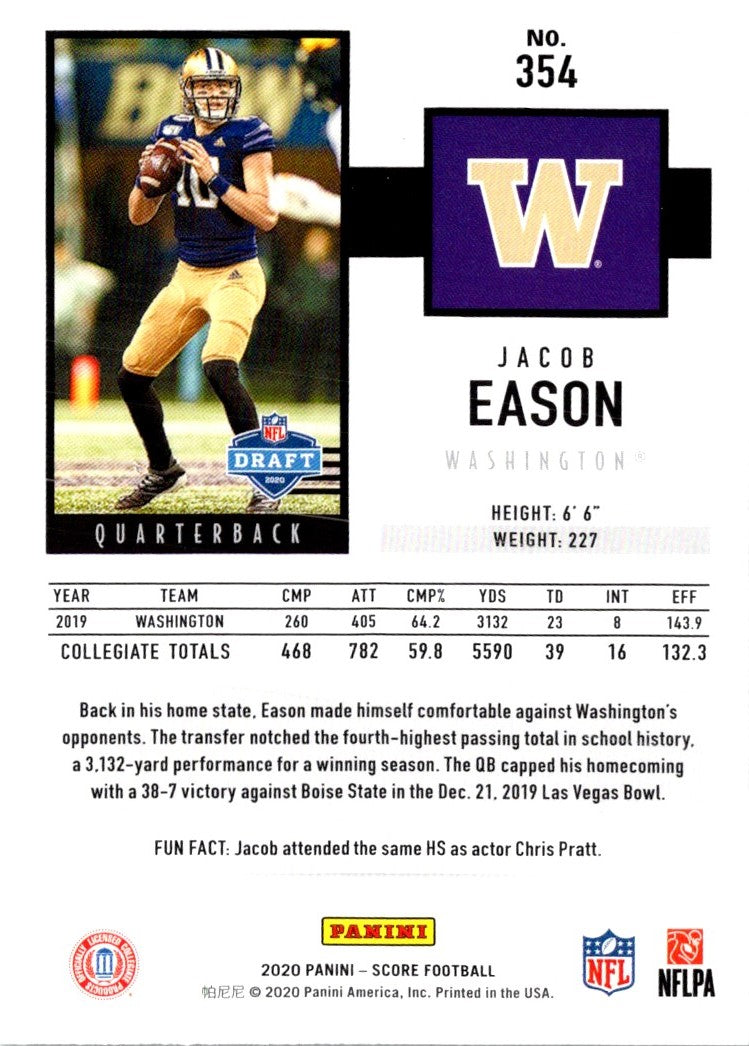 2020 Score Purple Jacob Eason