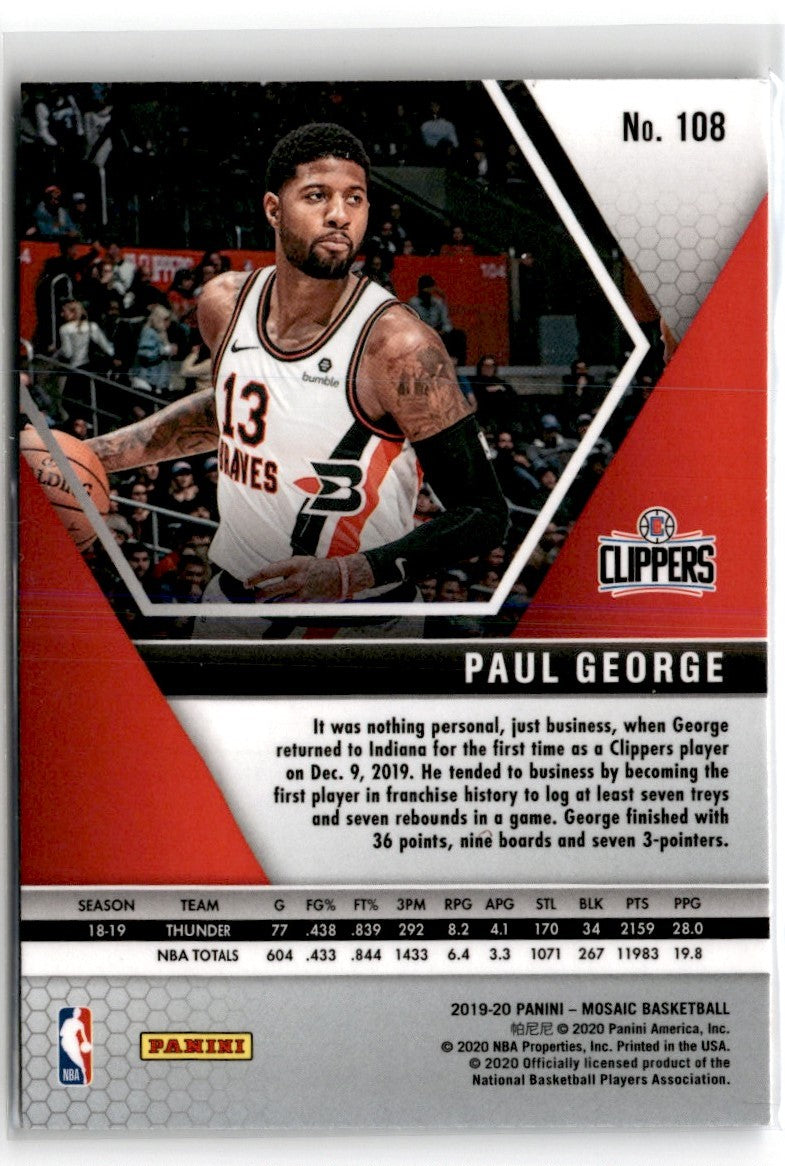 2020 Panini Mosaic Center Stage Paul George