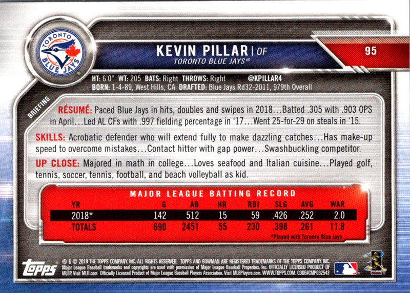 2019 Bowman Kevin Pillar