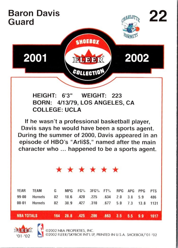 2001 Fleer Baron Davis