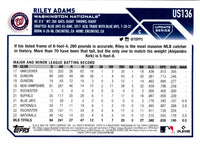 2023 Topps Update Riley Adams #US136
